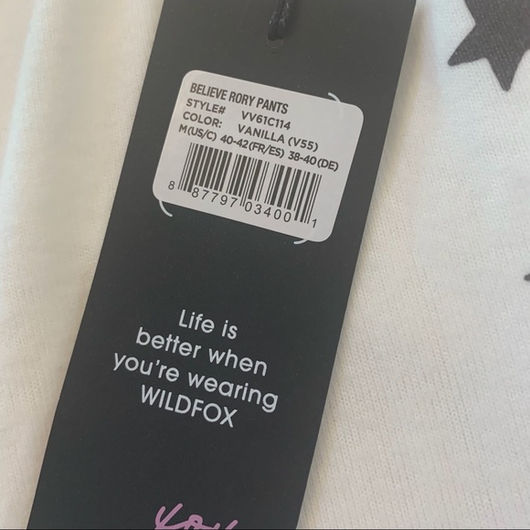 Wildfox VANILLA White BELIEVE RORY Joggers Pants - Picture 10 of 14